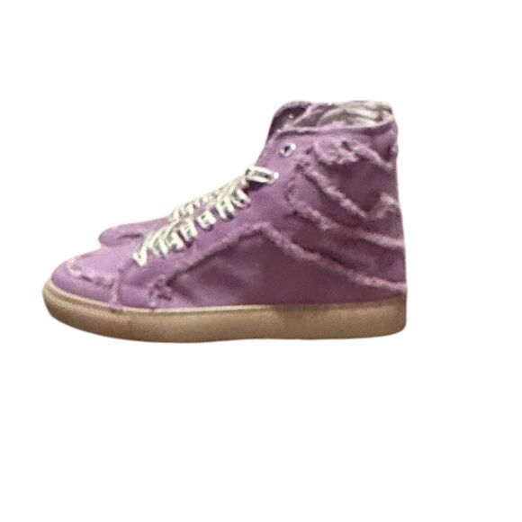 Zadig and Voltaire High Flash Canvas Boomerang Purple High Top Sneakers Size 40 main image 14